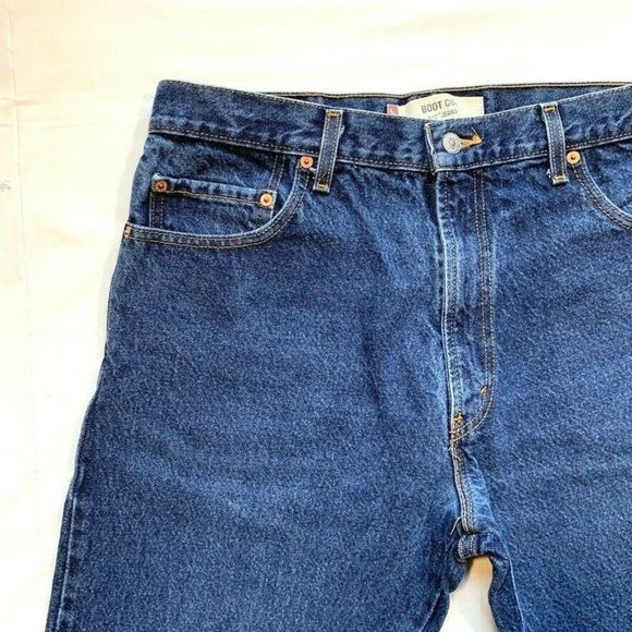 Levi's 517 Boot Cut Jeans Mens 36x30 Dark Blue Denim Red Tab - Picture 5 of 12